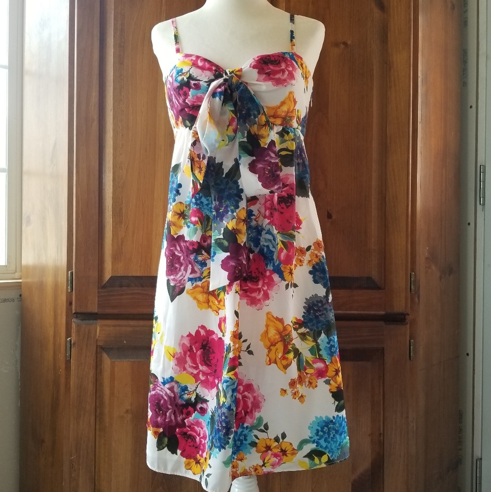Oleg Cassini Floral Halter Dress Size 4